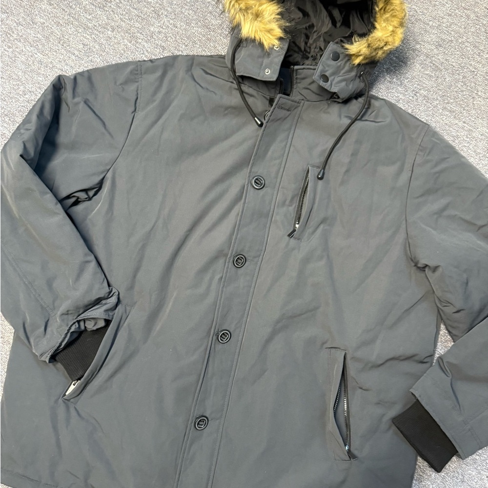 New Men's KingSize Hooded 50%Down Jacket with Faux Fur Trim 3Xl tall plus size